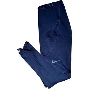 Nike Pro Hyperwarm Blue Active Performance Running Leggings AR4733-429 Womens M